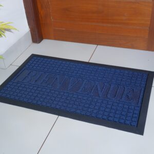 Bienvenue Brick Pattern Rubber Backed Doormat